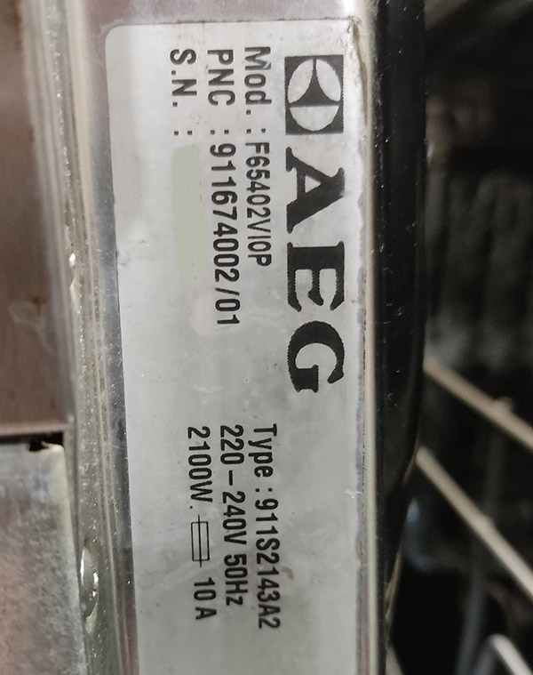 Модель посудомойки AEG F65402VI0P